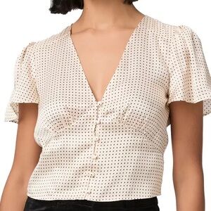 PAIGE Women's Miso Polka Dot Silk Top